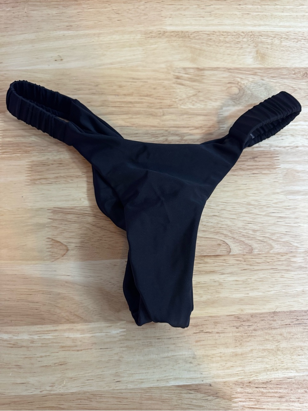 Black Thong Low Rise Scrunch Bottoms